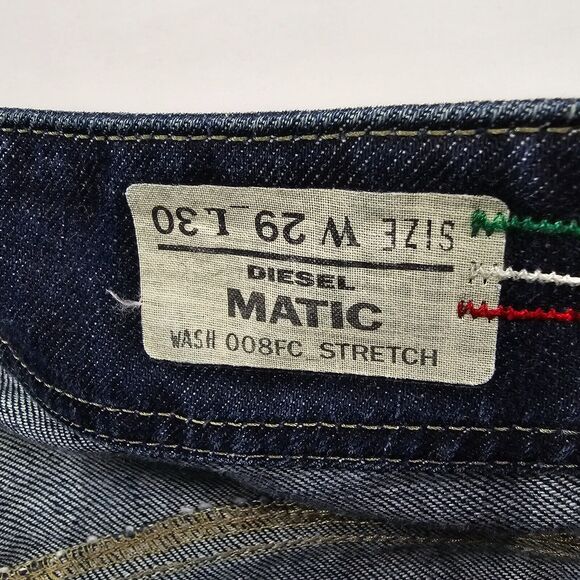 Diesel Women's Matic Jeans Stretch Size W29 L30 Blue Made In Italy - Picture 6 of 13